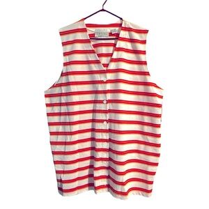 VINTAGE Orange Striped Buttoned Vest